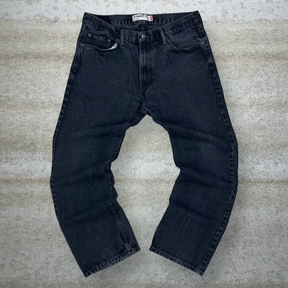 Vintage Y2K Levis Jeans 505 36x30 Regular Straight Leg Smoke Black Wash Denim